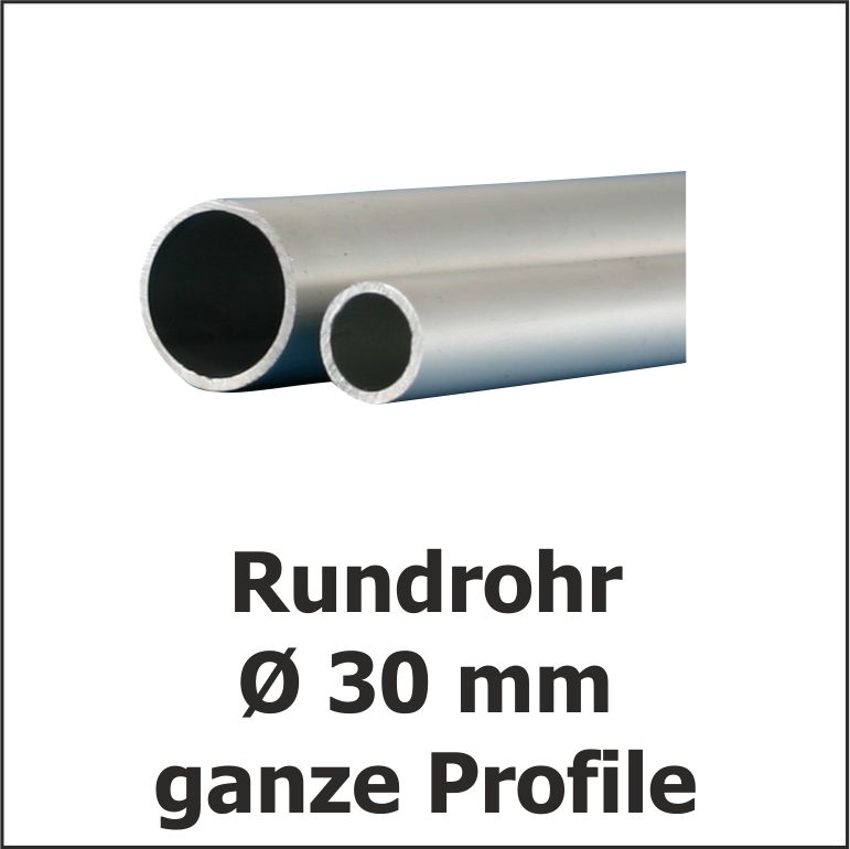 30 mm Alu-Rundrohr, ganze Rohre